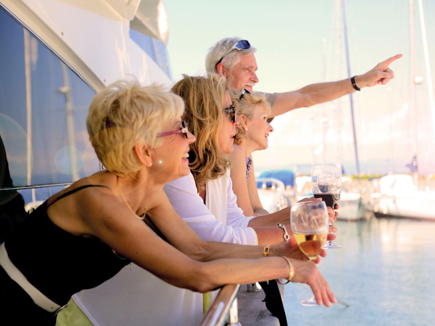 Guests in an Emerald Cruise Yacht