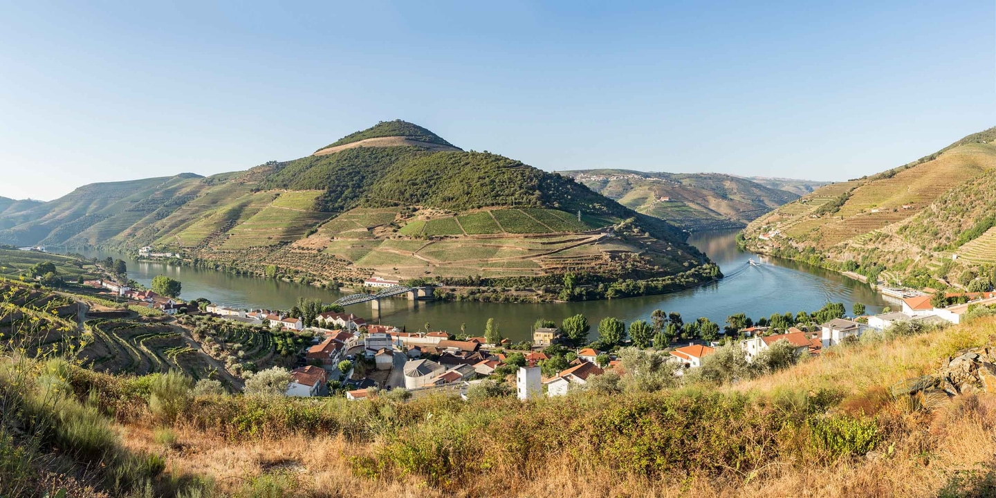 View over the Douro River and Pinhão in Portugal