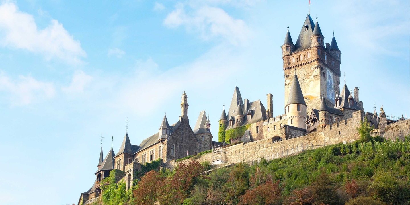 Views of Cochem Castle from the Moselle and Rhine rivers