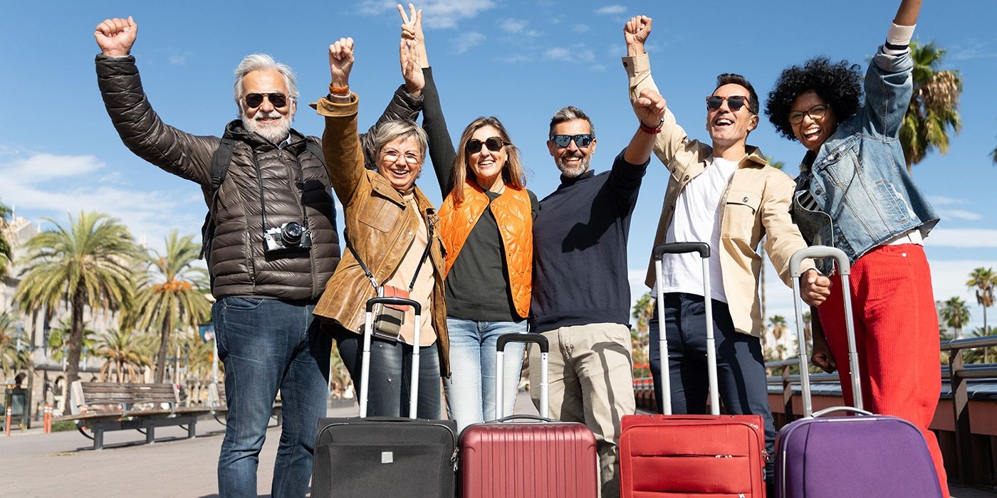 Travellers with luggage