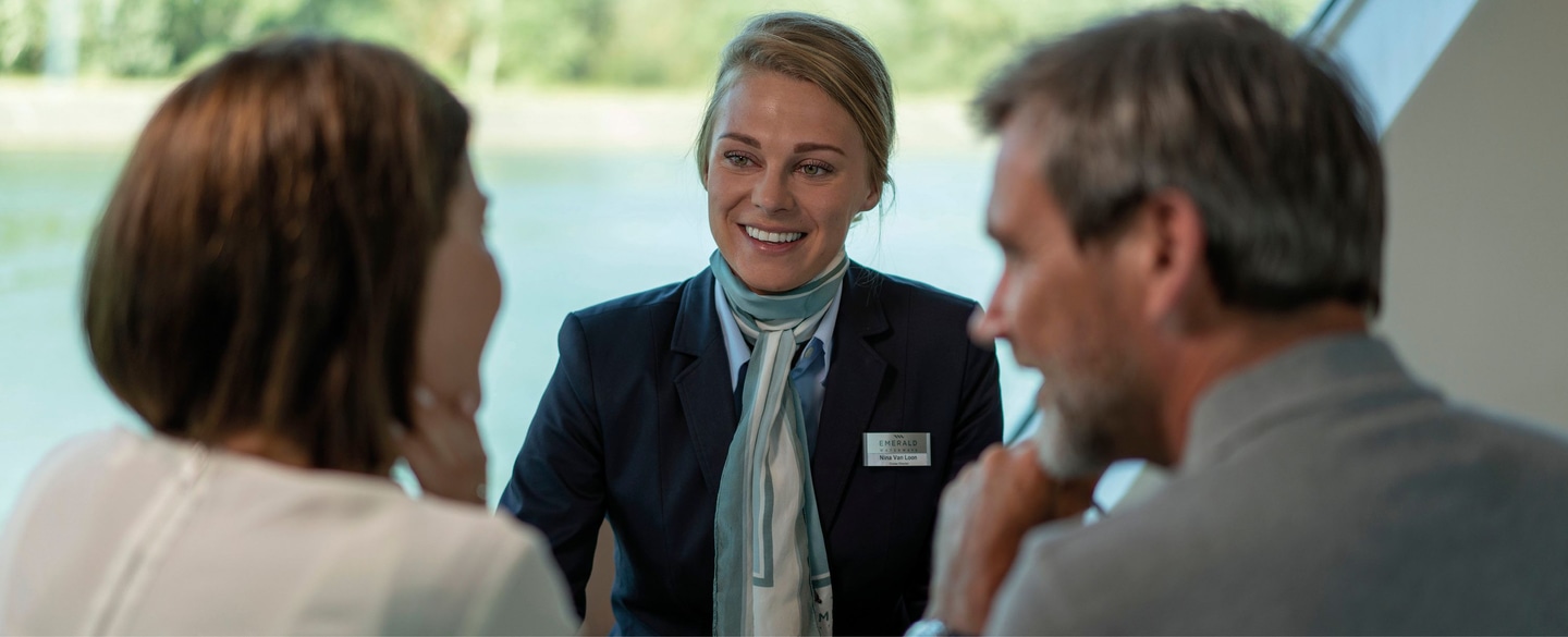 Cruise director and two guests