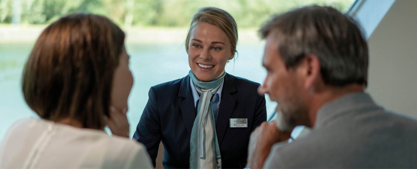 Cruise director and two guests