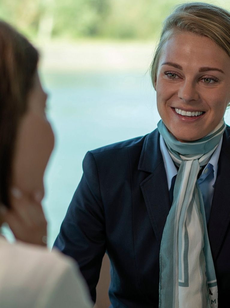 Cruise director and two guests