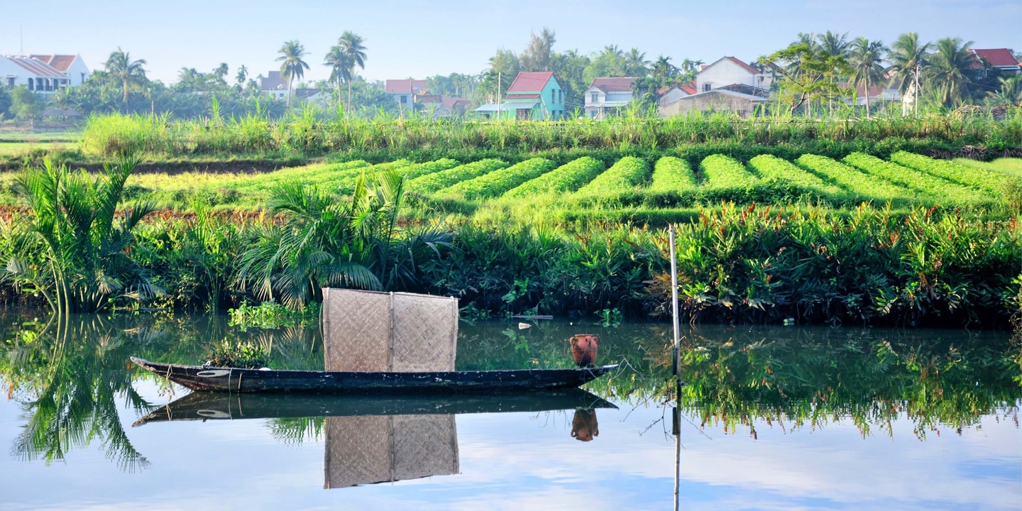 Small boat along the Mekong Delta Southeast Asia